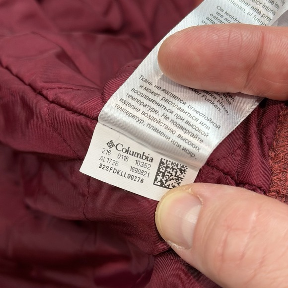 Columbia Women's Sherpa Lined Chore Hooded Jacket Red Zip Up Size M Lightweight - Picture 9 of 14